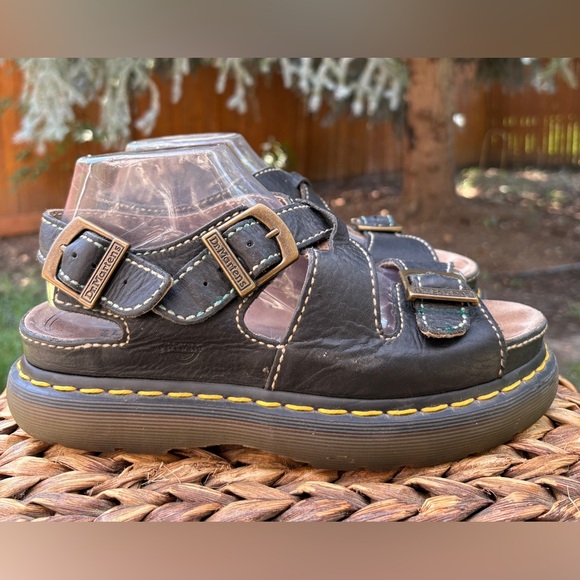 Dr Martens 8209 Vintage 90’s Black Triple Buckle Chunky Platform Sandals. M8 W9 - Picture 10 of 15